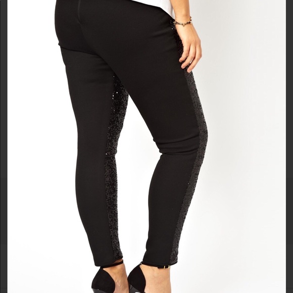🍭 ASOS Black Sequin High Waisted Legging - Picture 3 of 6